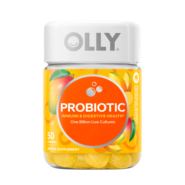 OLLY Probiotic Gummy, miễn dịch & amp; Sức Khỏe Tiêu Hóa, Bổ Sung Probiotic, Xoài, 50 Ct